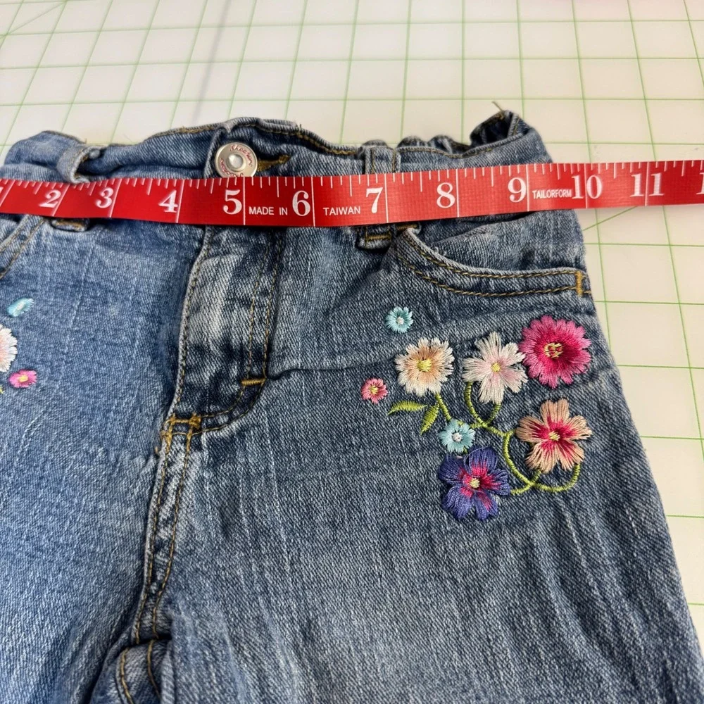Vintage Skechers retro floral embroidered jeans girls 4T